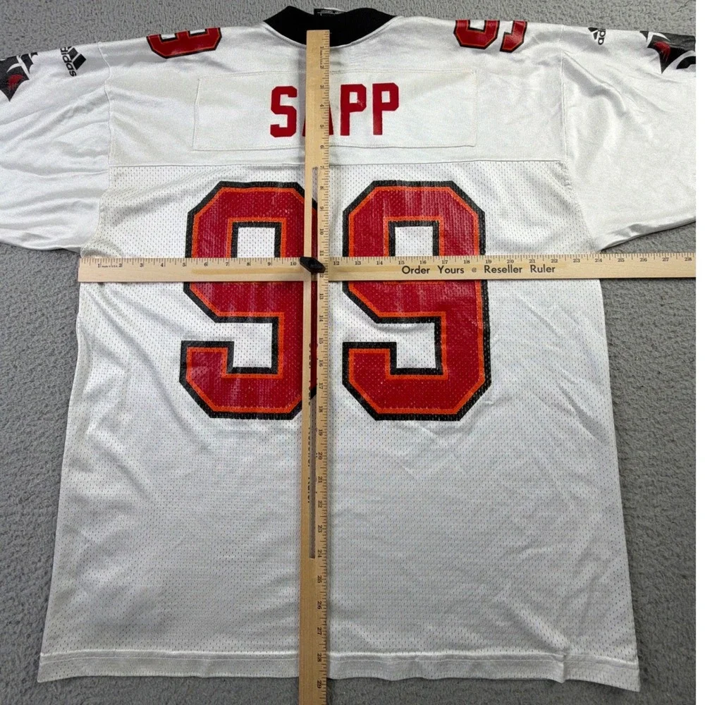 Tampa Bay Buccaneers Warren Sapp 99 Adidas Jersey Mens L White Vintage NFL